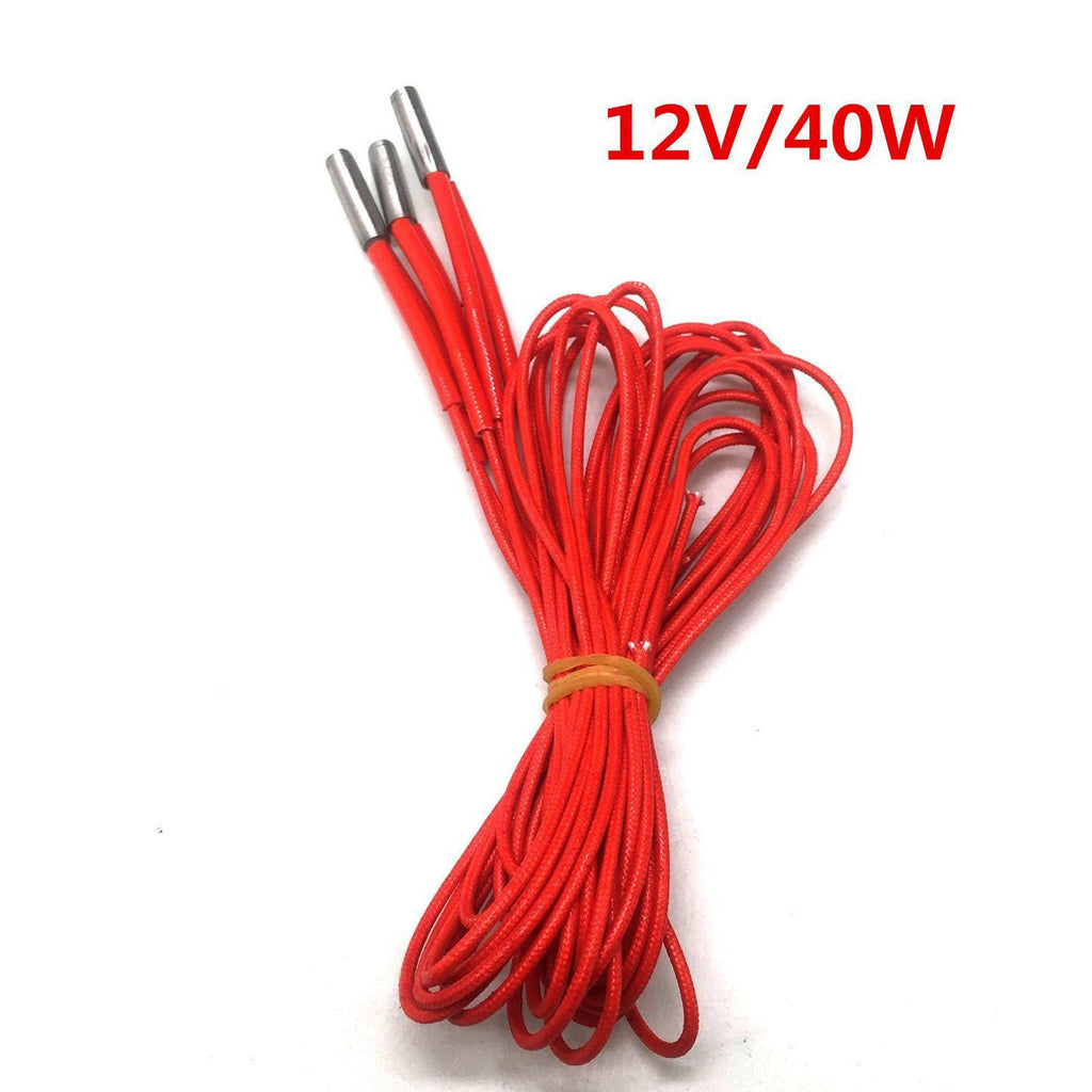 HICTOP 3 Pieces Cartridge Heater 12V/40W and 24V/40W for 3D Printer Prusa Mendel