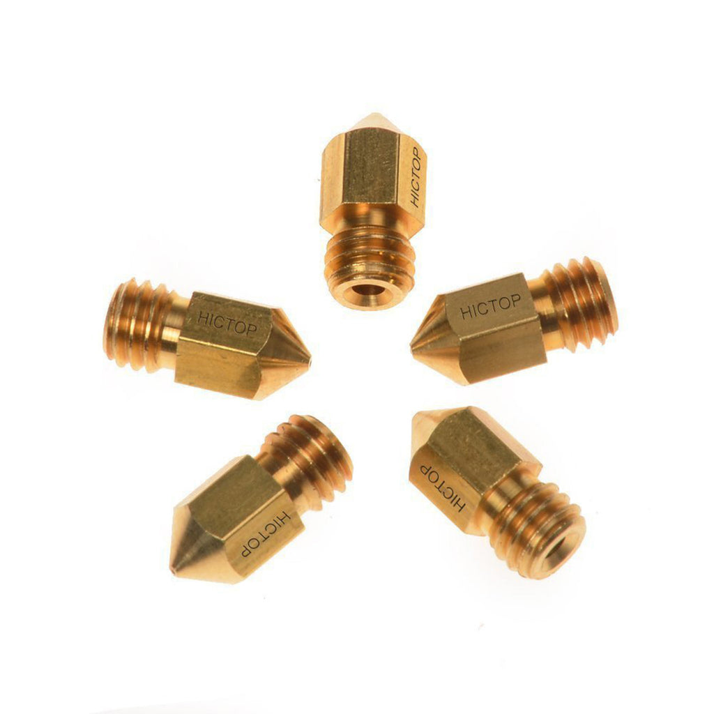 HICTOP 5PCS 0.4mm 3D Printer Extruder Nozzle Print Head for MK8 Makerbot RepRap Prusa