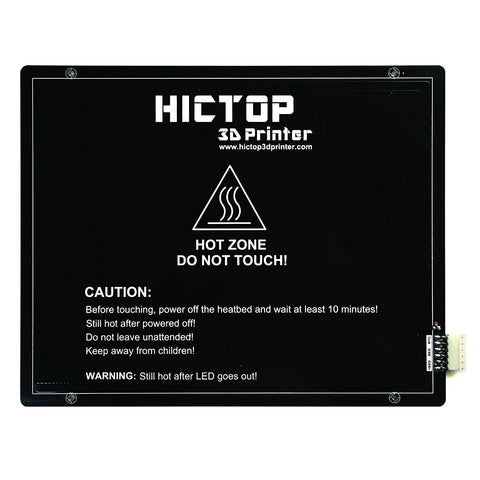 HICTOP 275 x 220mm Aluminum Hot Bed Heatbed Platform for Reprap 3D Printer 250W 24V + Wiring