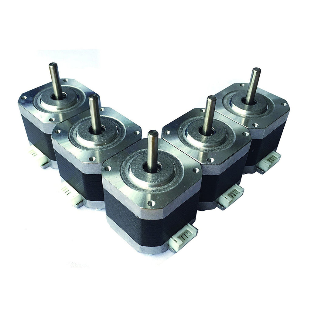 HICTOP 5PCS Nema 17 Stepper Motor Bipolar 1.5A 57oz.in 40mm 4-lead for 3D Printer/CNC